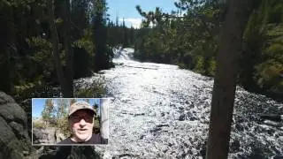 RV Adix at Lewis Falls in Yellowstone National Park Wyoming
