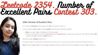 Leetcode 2354. Number of Excellent Pairs | Weekly Contest 303. Hard