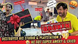 BROKE HIS STUDIO SETUP & SURPRISING HIM WITH NEW ****** | SUPER ANGRY REACTIONS - HE CRIED 😱