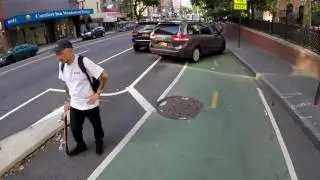 August 5, 2017 NYC Bicycling Short - Woman gets annoyed at me when she's in the bike lane?