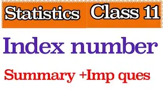 statistics class 11 Index number One shot| summary+imp ques+Notes | class1 chap13 index numbers