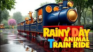 Rainy Day Animal Train Ride Nursery Rhyme | Fun, Colorful & Playful Kids Song | Learn Animals Song