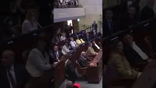 Trump's Knesset speech interrupted by heckler