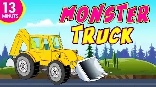 Monster Trucks & Construction Vehicles | Kids Learning Compilation