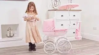 Bella Rosa Carriage Pram Bundle with Parasol &ndash; Pink