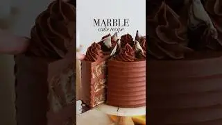 This Chocolate Vanilla Marble Cake is so fun to make and the slices are 😍 comment for recipe #cake