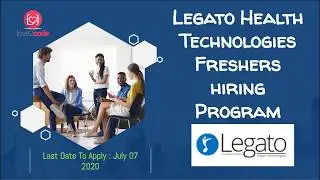 Freshers Opening at Legato Health Technologies. 2019-20 (B.E /B. TECH CS /IT Only)