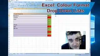 Excel - Create & colour format a drop down list - Excel Tutorial Part 5