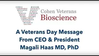 Veterans Day Message From Cohen Veterans Bioscience CEO & President Dr. Magali Haas