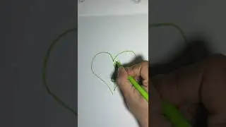 One line art 3 flower inside the heart drawing 💗💕❤️