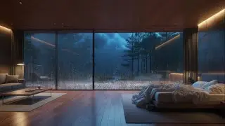Deep Sleep Rain Sounds with Soft Piano 🌙 Peaceful Night Bedroom Ambience