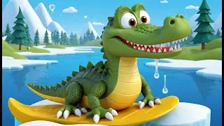 🐊 Crocodile Skates on Ice | 3D Animated Nursery Rhyme for Kids