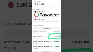 Payoneer Fees and Charges to Receive and Withdraw in Bank and JazzCash j Annual Fees Urdu Pakistan