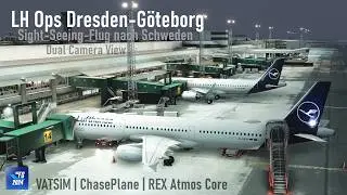 4K | DE | Full Flight Dresden-Göteborg | VATSIM | Dual Camera | ChasePlane | REX Atmos | MSFS 2024