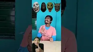 little brother choose the scariest mask & what happened next shocked us!#shorts #funny #comedy
