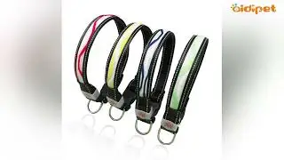 Wave Pattern Led Light Rechargeable Nylon Dog Collar LED Shining Dog Collar C12