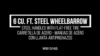 Corona&reg; 6 Cu. Ft. Steel Wheelbarrow &ndash; Steel Handles with Flat-Free Tire