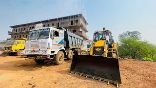 New JCB loading and truck work how to loading mud in fast lods and Ashok Leyland new truck checking 