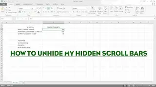 How to Unhide Missing Scrollbars in Excel.