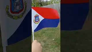 Flag of Sint Maarten waving in the wind