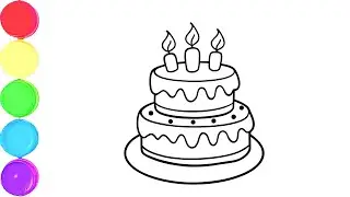 How to Draw Birthday Cake🎂 || Easy Drawing Birthday Cake Step by Step🎈 || Drawing For Kids & Toddler