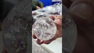 Quartz Sphere with Rainbow #shorts #rainbow #sphere #quartz #crystalhealing