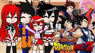 Son Liz Gremory y DxD reaccionan a Goku y a Vegetto vs Majin buu // Parte 1 // gacha club 👍👍😎😎