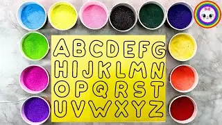 Sand Painting Coloring ABCD Alphabet For Kids And Toddlers || Learn ABCD Alphabet Rhymes