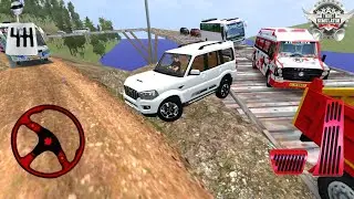 MAHINDRA SCORPIO CAR 🚙 | INDIAN TARFFICK BRIDGE MOD | BUS SIMULATOR INDONESIA GAMEPLAY {BUSSID}