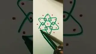 simple kolam| 5&times;3 dots kolam| sikku kolam #shorts