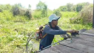 TERBAS RUMPUT KURANG SEDIKIT,TAPI MESIN RUMPUT MINTA ISTIRAHAT.LANJUT BERSIHKAN RUMAH