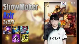 ShowMaker Mid Azir vs Annie lol KR solo rank Full Game 15.9 | 쇼메이커 아지르 vs 애니