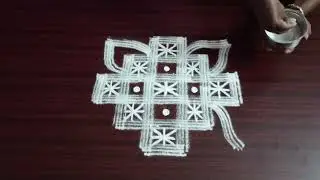 Four Stroke Kolam || Navarathiri Special || ROVI RANGOLI