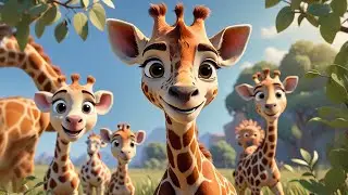 Seven Little Giraffes Stretch Up Tall | Giraffe Song for Kids | Learn About Giraffes and Stretching