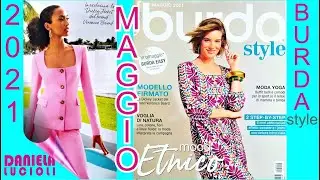 BURDA STYLE MAGGIO 2021 MODELLO  FIRMATO CARTAMODELLI  ETNICO YOGA MAMMA BIMBA ABITO CASUAL JEANS