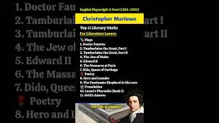 Christopher Marlowe Top 11 Literary Works - Plays Poems and Translation by Marlowe - #shorts #plays