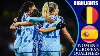 Belgium vs Spain || HIGHLIGHTS || Women's Euro 2025 Qualifiers