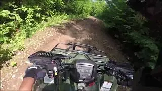 Honda Rancher rides the Yamaha Connector trail - Jericho ATV trails