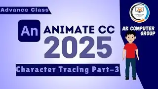 Adobe Animate CC 2025 Character Tracing Part-3 [ Advance Course ] Learn 2D Animation Step by Step