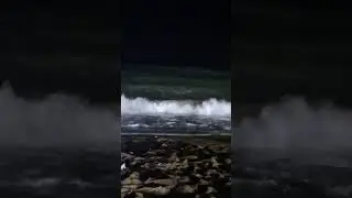 Night on the beach😨 Sea wave at night 😎🌊 #algerie #algeria #tlemcen #الجزائر #rechgoun