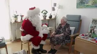 Julemanden kommer til Roskilde og besøger 90-årig på Margrethehjemmet