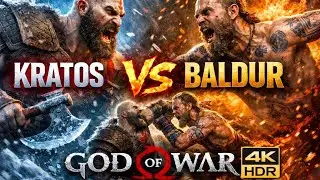 Kratos Vs Baldur Boss fight God of war 2018 PS5 gameplay 