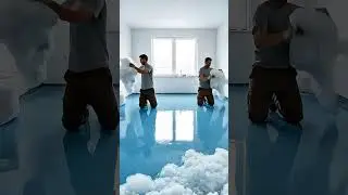 We Built a Cloud Floor You Can Walk On ☁️☁️#shorts #short