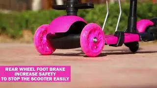 Kids Push Scooter &ndash; 3 Wheel Scooter with Adjustable Handlebar & LED Flashing Wheels 🛴🌟