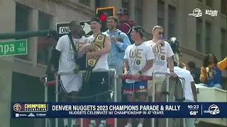 Nuggets&rsquo; Christian Braun with a wrestling championship belt