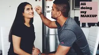 أقنعت زوجي يمكيجني 🤣 النتيجة صدمتني 😱