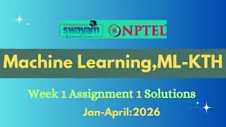 NPTEL Machine Learning,ML-KTH-RIT Week 1 Assignment 1 Solution |Jan-2026|