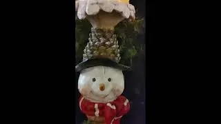 Snowman Candleholder with Flameless Candle
