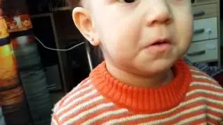 Baby grimaced!