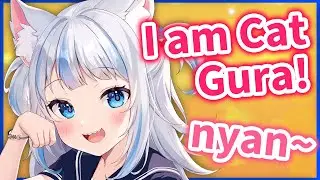 Gura can't stop saying NYA~!【Gawr Gura / HololiveEN】
